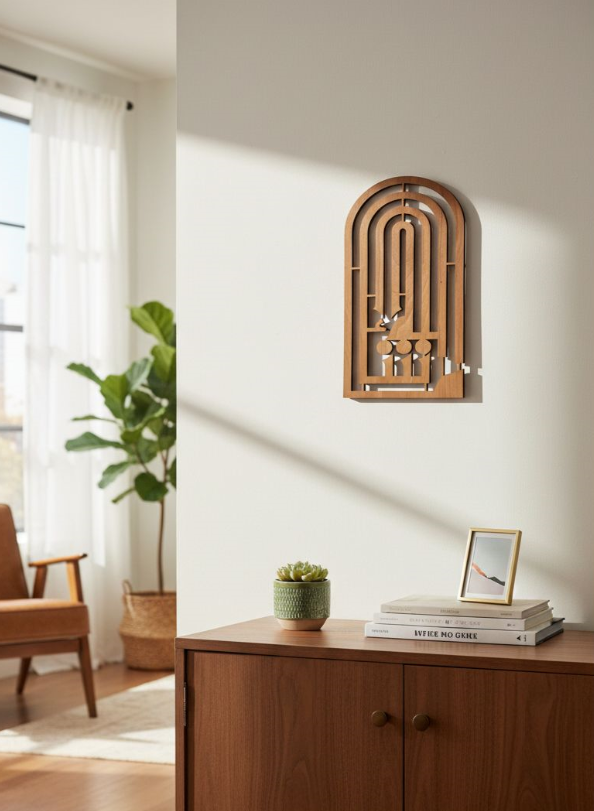 تابلوه ما شاء الله اللون الخشبي الفاتح تابلوه ما شاء الله اللون الخشبي الفاتح